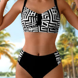 Bikini Deux-Pièces Imprimé Stylé