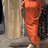 Robe À Capuche Décontractée Cordon