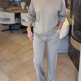 Ensemble Avec Sweat-Shirt Décontracté Et Ample À Rayures