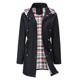 Trench Long Imperméable À Capuche Pour Femme