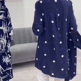 Chemise décontractée à revers imprimé à pois