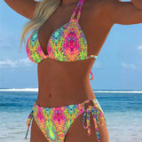 Bikini Coloré Licou Impression
