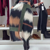 Robe Tendance Imprimée À Col Rond Et Manches Longues