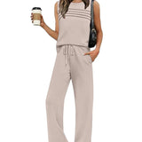 Ensemble Deux Pièces Top Gilet Plissé