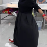 Robe longue décontractée de couleur unie