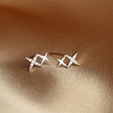 Boucles d'oreilles étoile en argent massif