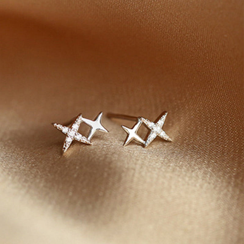 Boucles d'oreilles étoile en argent massif