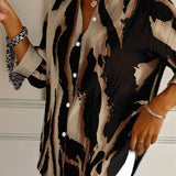 Blouse Col Montant Imprimé Irrégulier