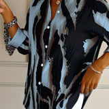 Blouse Col Montant Imprimé Irrégulier