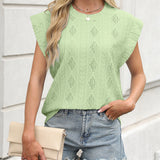 T-shirt Uni Motif Losange Style Gilet