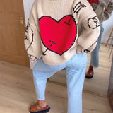 Pull décontracté à motif d'amour
