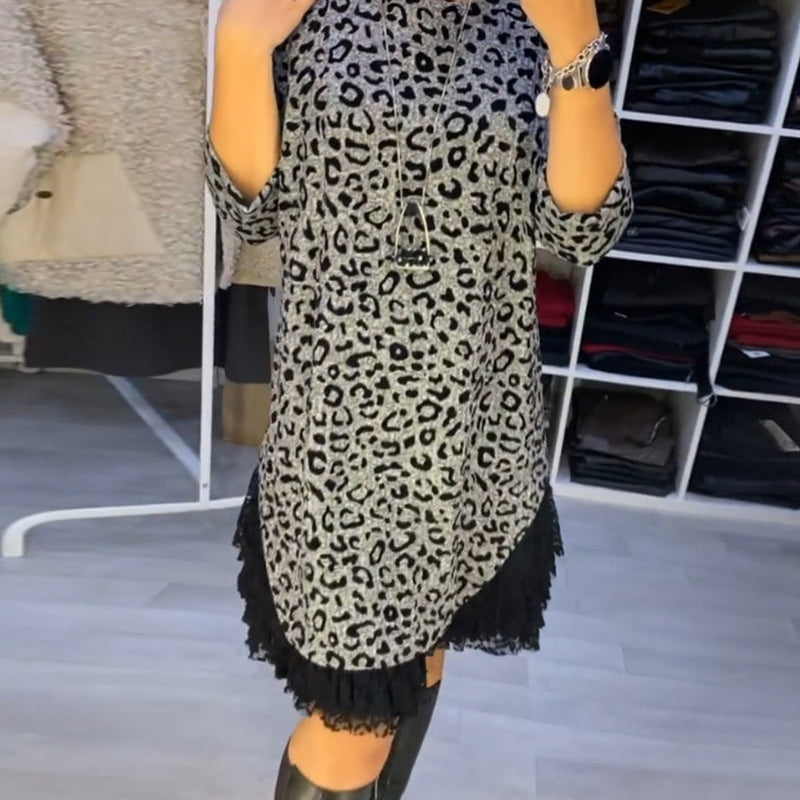 Robe amincissante imprimé léopard