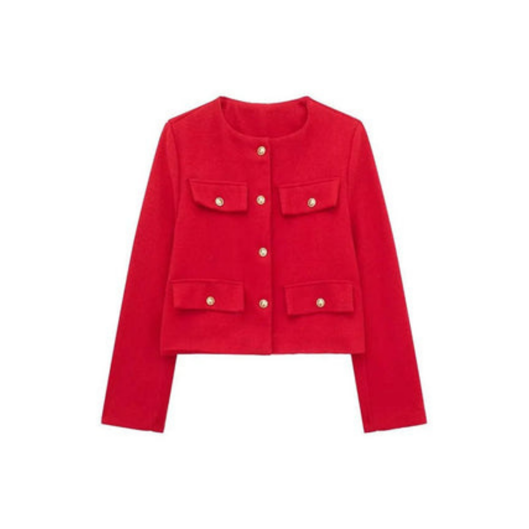 Florine | Veste vintage boutonnée à manches longues pour femme