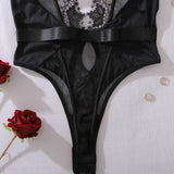 Lingerie Une-Pièce Transparente Dos Nu Avec Découpes