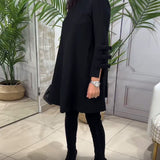 Robe décontractée au genou avec manches longues