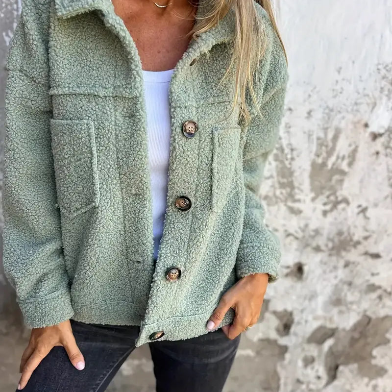 Yasmine | Manteau d’hiver en peluche à manches longues pour femme