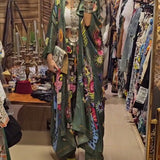 Ensemble deux pièces décontracté imprimé kimono