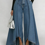 Pantalon Élégant Jambe Large