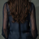 Blouse Demi-zippé Maille Manches-longues
