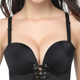 Soutien-Gorge Push-Up Sans Armatures Rembourré À Décolleté Plongeant – Ajoute Deux Bonnets