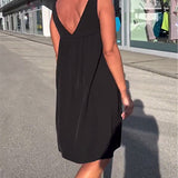 Robe Sans Manches Unie Shift