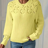 Pull Col Rond Manches Longues Ajouré