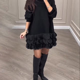 Robe élégante avec pétales patchwork