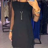 Robe Col Rond Mesh Transparent Couture