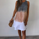 Robe décontractée sans manches bloc de couleur