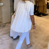 Chemise Plissée Unie Ample