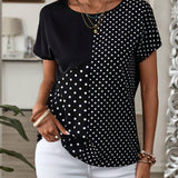 T-shirt Col Rond Imprimé Pois