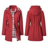 Trench Long Imperméable À Capuche Pour Femme