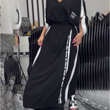 Costume Col V Irrégulier Pantalon Ample