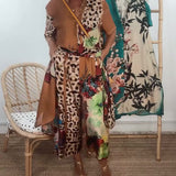 Ensemble deux pièces à imprimé contrasté mode rétro