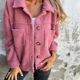 Yasmine | Manteau d’hiver en peluche à manches longues pour femme
