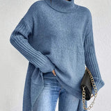 Pull Ample à Col Montant Asymétrique