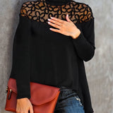 Haut Col Roulé Dentelle Sheer Tricot