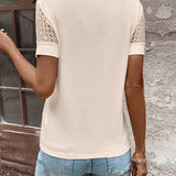 T-Shirt Décolleté en V Dentelle