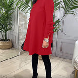 Robe décontractée au genou avec manches longues