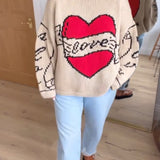 Pull décontracté à motif d'amour