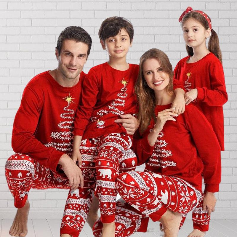 Pyjama familial de Noël à imprimé sapin de Noël