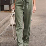 Pantalon à jambes droites et taille élastique