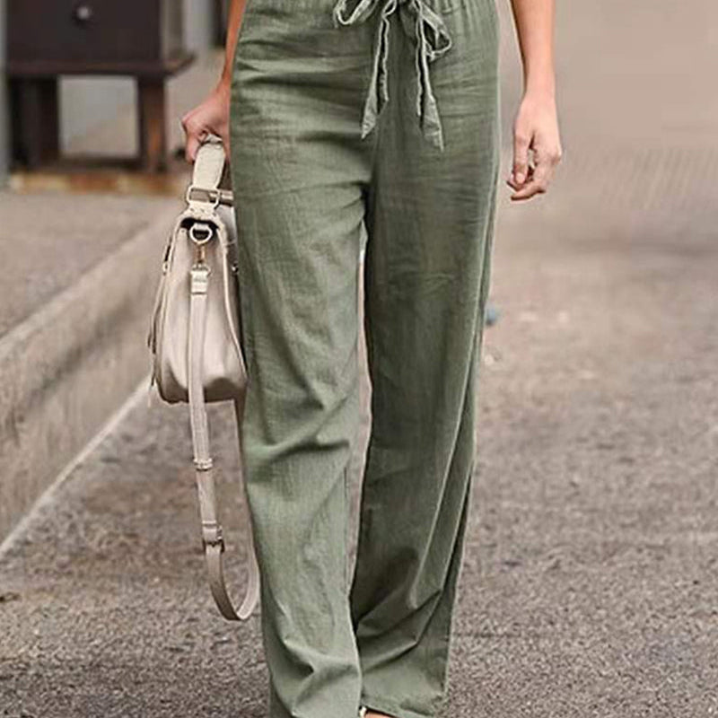 Pantalon à jambes droites et taille élastique