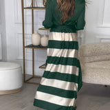 Robe élégante à rayures et à bretelles