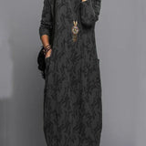 Robe imprimée avec poche et manches longues