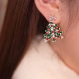 Boucles d'oreilles à tige en forme de sapin de noël