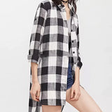 Chemise à manches longues avec imprimé à carreaux