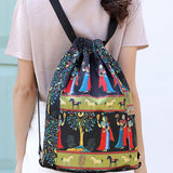 Sac à bandoulière avec cordon de serrage de style ethnique