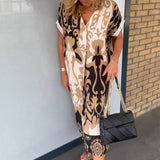 Robe à imprimé géométrique et col en V