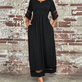 Robe élégante à Manches Mi-Longues Et Col Rond Décontracté